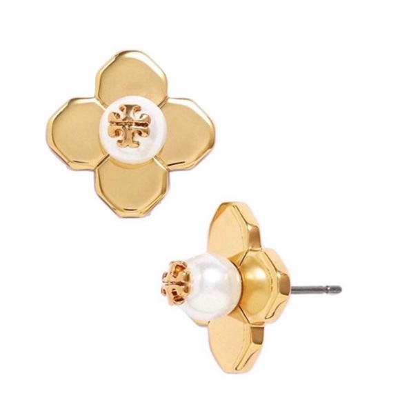 Tory Burch Jewelry - TORY BURCH • Gold Babylon Pearl Logo Earrings